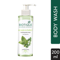 Biotique Basil & Parsley Body Wash, Transparent, 200 ml And Biotique Almond Oil Ultra Rich Body Wash, Botanical Extracts, 200 ml And Biotique Apricot Body Wash, Transparent, 200 ml