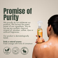 HIBISCUS MONKEY Velvet Spray Orange In-Shower Body Moisturizer | Soothe Dry Itchy Skin, Enhance Natural Glow, Reduce Sun Damage | Natural, Chemical Free| 250Ml
