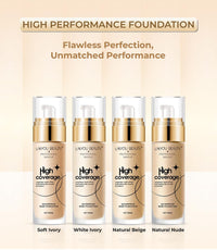 Lakyou Beauty High Coverage Foundation | Lightweight Waterproof Base Makeup | Weightless Matte Effect | Long-Lasting Silky Smooth Finish | 60ml (02(Soft Ivory), 60ml)