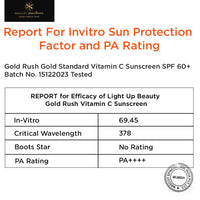 Light Up Gold Rush Gold Standard Vitamin C + 1% Ceramide Complex Sunscreen, Spf 60 Pa ++++, Uva/Uvb Filters Anti Blue Light Anti Pollution - 50G|For All, Normal, Oily, Dry, Sensitive Skin Types