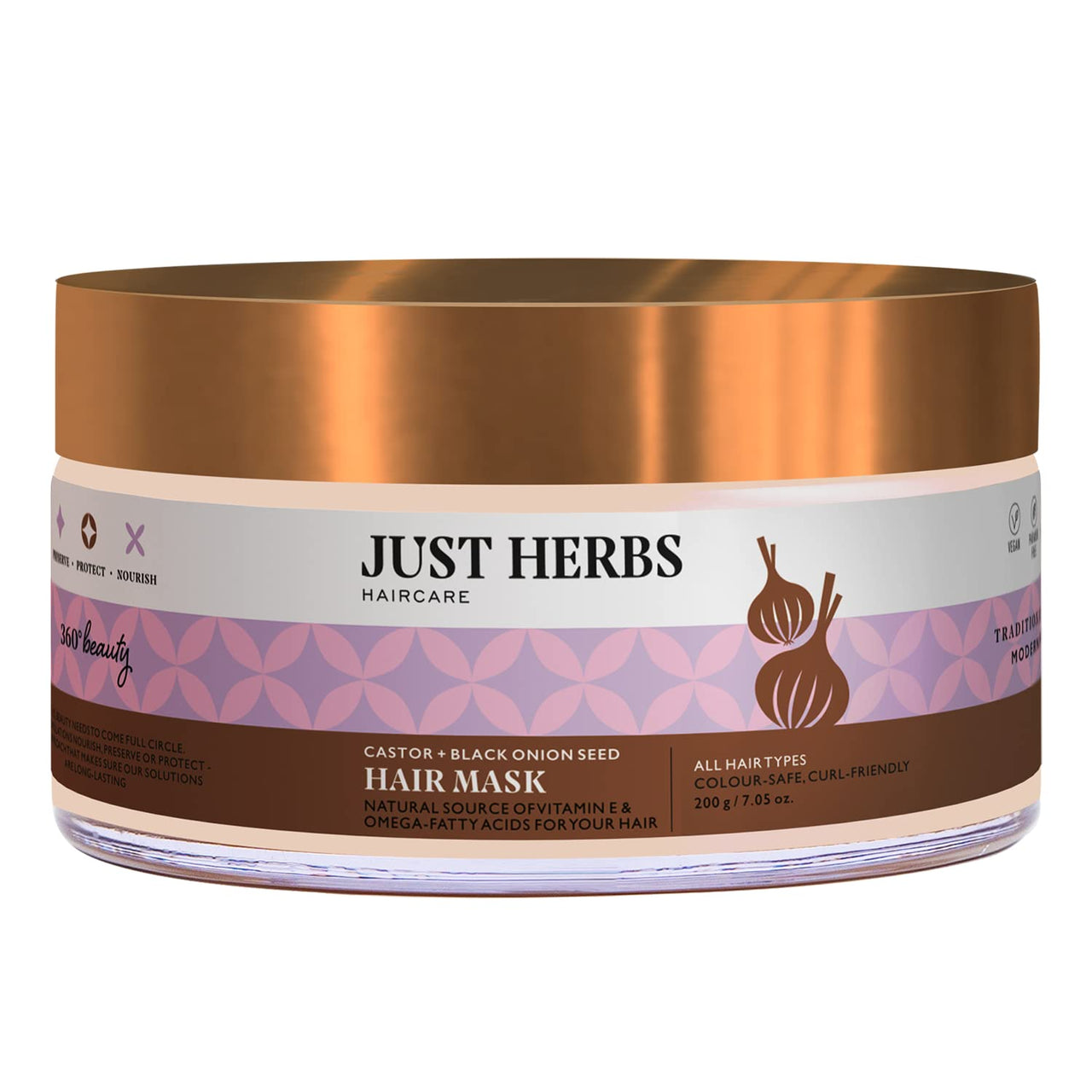 Just Herbs Kumuda - Indian White Water Lily Silicone-Free Conditioner & Anti Hairfall Natural Hair Mask- 200Gm, 2 count