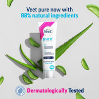 Veet Pure Hair Removal Cream for Women For Sensitive Skin - 100g Pack Of 2 | Suitable for Legs, Underarms, Bikini Line, Arms