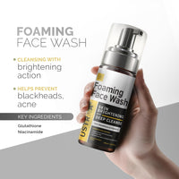 Ustraa Bright Night Kit - Foaming Face Wash - For Skin Brightening - 150 ml | Helps Prevent Blackheads | NO SLS & Night Cream - De-tan & Anti-aging - 50g - Effective Tan Removal | with Niacinamide