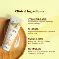 Episoft AC SPF 50 + sunscreen | Maximum Hydration | Protection against both UV-A/UV-B, Water and Sweat Resistance | Lightweight | With anti-aging benefits | For all Skin Types | No white cast | 50 G