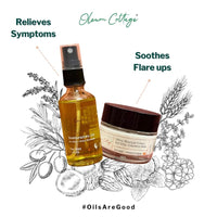 Oleum Cottage Skincare Bundle for Small Patches on the Body for Eczema, Psoriasis and Dermatitis | Contains Restorative Oil and Ultra Healing Cream | Reduces Itchiness and Soothes Flare-Ups