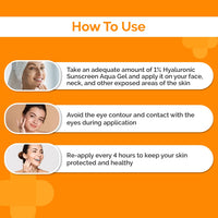 The Derma Co 1% Hyaluronic Sunscreen Aqua Gel SPF 50 PA++++ | For Oily, Dry, Acne-prone Skin | Ultra Lightweight Texture | Non-Greasy | No White Cast | Broad Spectrum Protection & Blue Light Protection | For Men & Women | 50 g