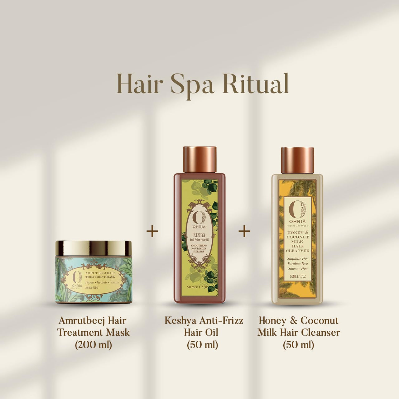 Ohria Ayurveda Honey & Coconut Milk Hair Cleanser | Free from Sulfates, Parabens & Silicones | Ayurvedic Ingredients | Hydrates & Revitalizes Dry, Damaged Hair | For All Hair Types | 50ml
