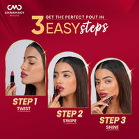 Charmacy Milano Diamond Rush - Sapphire 81, Creamy & Lightweight Lipstick, Long-Lasting Lipstick, Luxe Shimmer & Matt Finish, 3.8 Gms