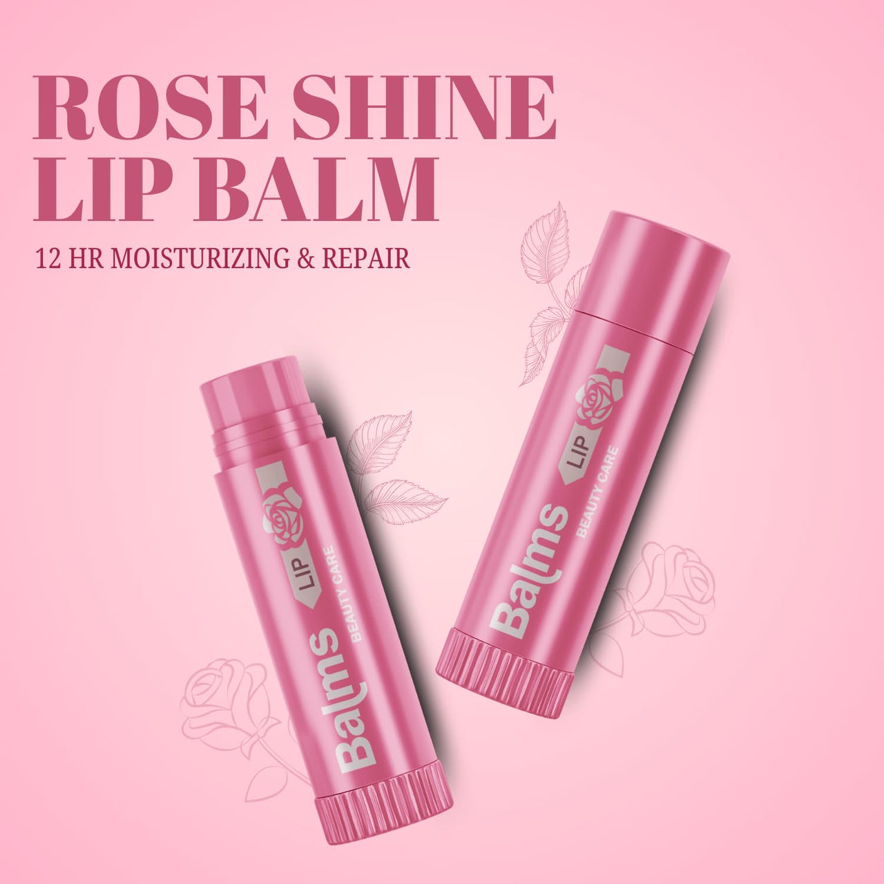Lakyou Beauty Soft Rose Lip Balm | 12 HR Moisturizing & Repair | 99% Natural | Hydrating & Nourishing Lip Care | 3g