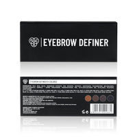 PAC Eyebrow Definer Palette (4 colors) | Comes with 2-in-1 Angled & Spoolie Brush | Fine Buildable Powder Formula | Long Wearing & Blendable Shades | 4G