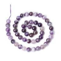 CHEAVIAN 45PCS 8mm Natural Dog Teeth Amethyst Gemstone Round Loose Beads Crystal Energy Stone Healing Power for Jewelry Making 1 Strand 15