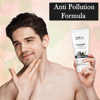 Globus Naturals Anti Pollution Charcoal Face Wash, Enriched with Tea Tree Oil, For Oily & Acne Prone Skin, 75 gm