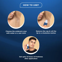 BELLAVITA Deo White Natural Underarm Roll On Deodorant for Men |Control Odour|Alcohol-Free| Antiperspirant for Long Lasting Freshness, 50ml Each (Pack of 2)