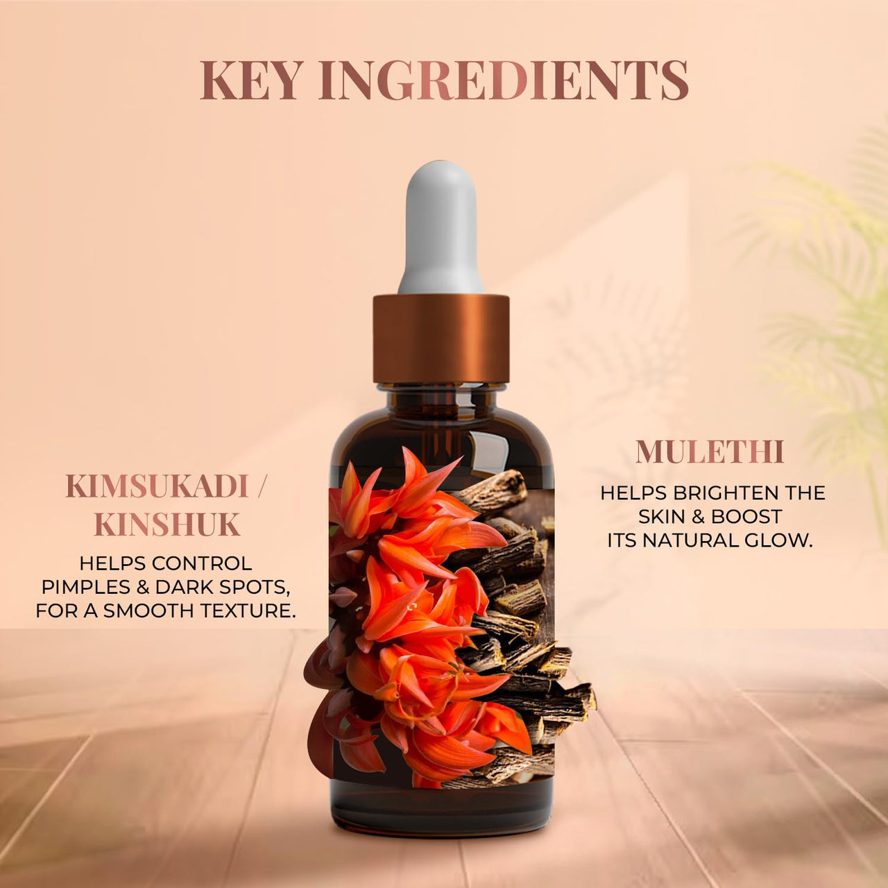 Just Herbs - Kimsukadi Facial Oil | Face Oil for Glowing Skin & Skin Whitening | Suitable for Both Dry & Oily Skin | Face Oil for Acne Prone Skin | Oil for Face Massage | Herbal and Organic Face Oil | 30 ml