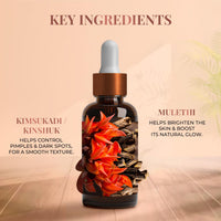 Just Herbs - Kimsukadi Facial Oil | Face Oil for Glowing Skin & Skin Whitening | Suitable for Both Dry & Oily Skin | Face Oil for Acne Prone Skin | Oil for Face Massage | Herbal and Organic Face Oil | 30 ml