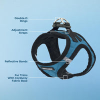 Voyager Step-In Plush Dog Harness  Soft Plush, Step In Vest Harness for Small and Medium Dogs by Best Pet Supplies - Harness (Turquoise Plush), L (Chest: 18 - 20.5