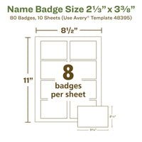 Avery EcoFriendly Recycled Name Tags, 2-1/3