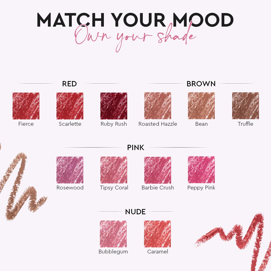 Million Colors Lip Crayon Lipstick | 8H Long-Lasting Matte | Hydrating & Lightweight | Highly Pigmented | Smudge-Proof & Transfer-Proof | Hyaluronic Acid & Shea Butter (Rosewood 07, 3g)