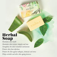 moha Herbal Soap A natural face & body cleanser! With Goodness Of Aloe Vera Gel, Basil & Neem used as bathing Soap, Face & Body Soap, Unisex Bathing Bar - 100gm each (Pack of 3)