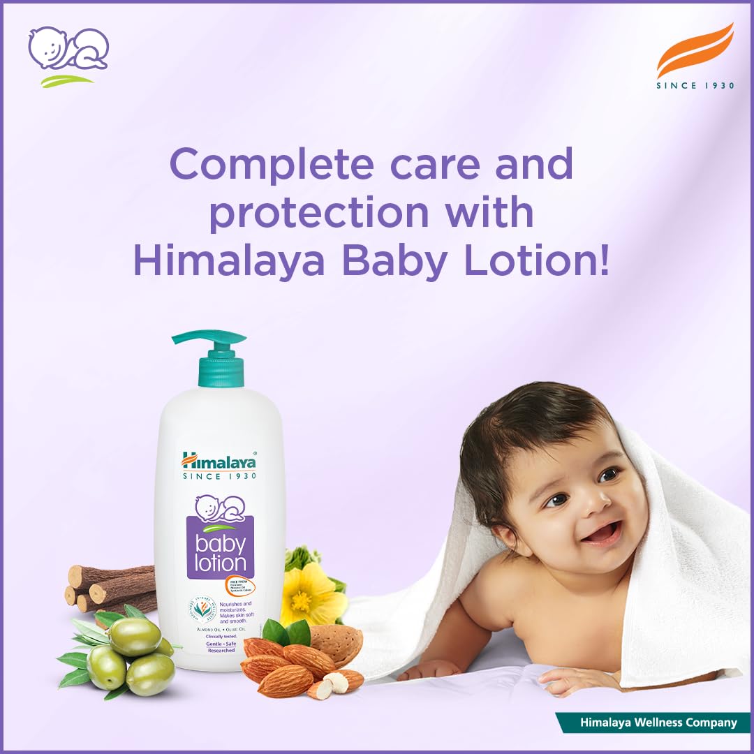 Himalaya Gentle Baby Lotion 100ml | with Almond oil, Olive oil, Country Mallow | Nourishes and moisturizes your baby's  skin