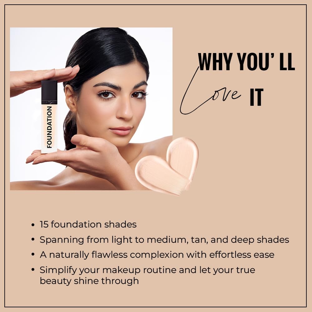 Forever52 Daily Life Coverup Foundation | Natural Matte Finish For All Skin Type, Long-Lasting Full Coverage Liquid Foundation(Milk Shake -10.1)