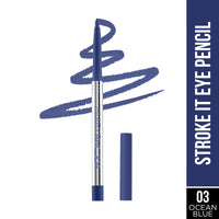 Hilary Rhoda Stroke It Eye Pencil | Coloured Eyeliner and Kajal Pencil | Easy Glide & Quick-Drying Formula | Matte Finish | Built-in Sharpener | 0.26g (Ocean Blue | Shade 03)