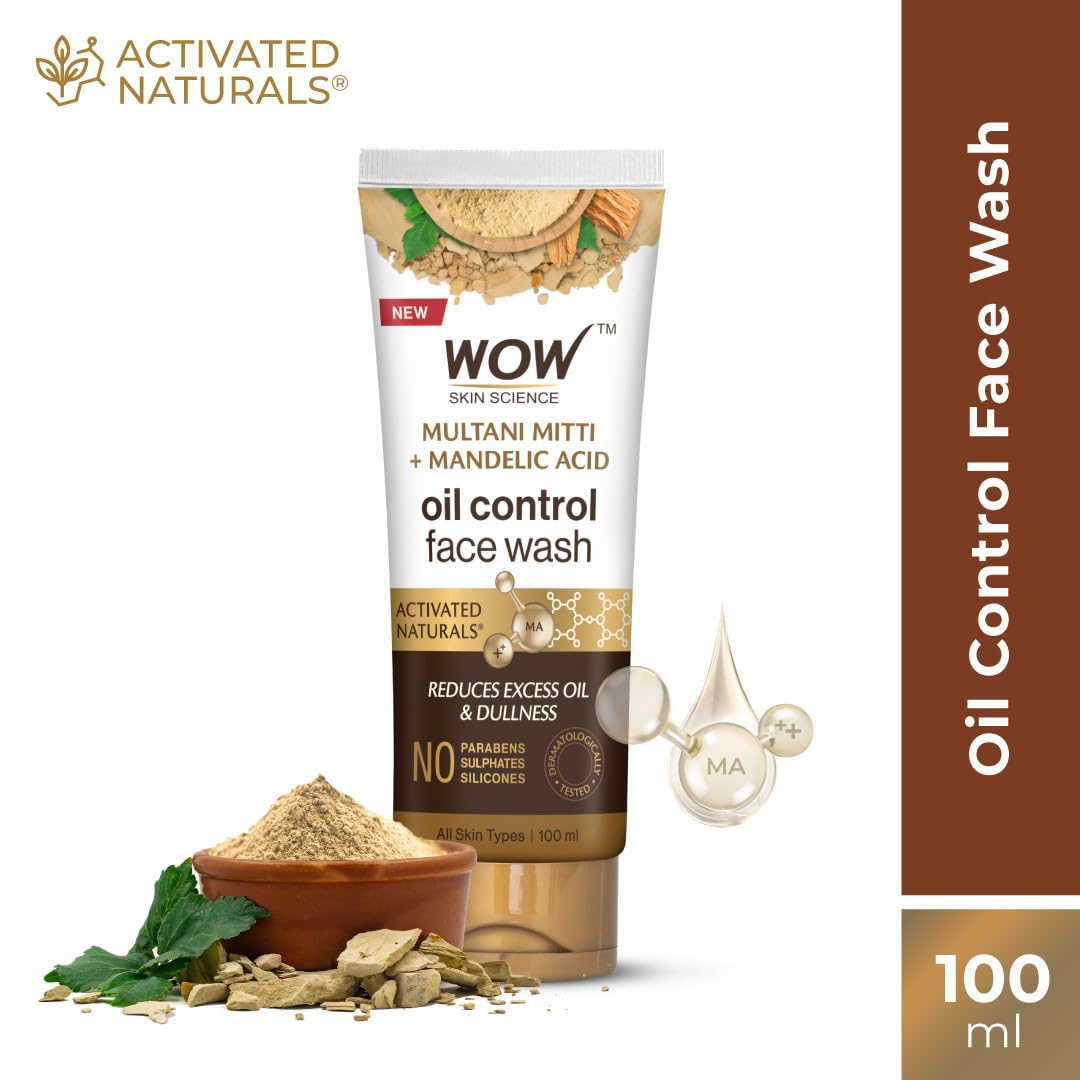 WOW Skin Science Purifying Multani Mitti Face Wash for All Skin Types | Controls Excess Oil | Brightens & Purifies Skin | Face Wash for Women & Men | Paraben Free | 100 ml