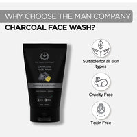 The Man Company Charcoal Face Wash (Buy 1 Get 1 Free) -75ml Each | Ylang Ylang | Anti Pollution, Acne Oil Control | Deep Cleansing | Blackheads Removal | All Skin Types