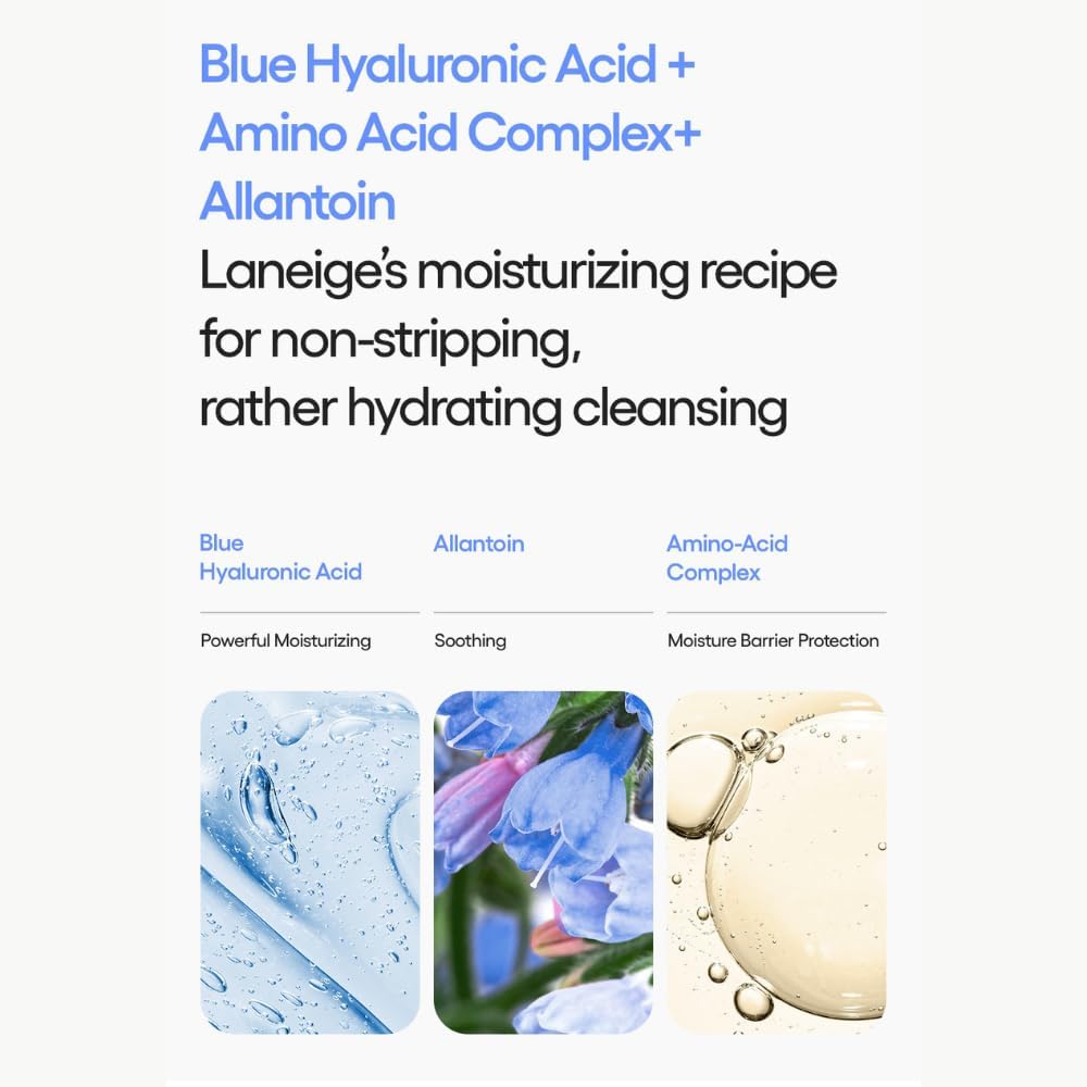 Laneige Combo of 2 including Lip Sleeping Mask (8G) and Hyaluronic Acid Gel Cleanser(80ml)