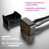 Sotrue Derma Stamp for Hair Growth | Titanium Coated Adjustable Needles 0.25mm to 3mm | 140 Microneedling Stamp for Skin Repair, Face, Hair & Beard Growth | Reduces Acne Scars | Safe & Effective To Use