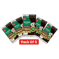 Streax Insta Shampoo Hair Colour for Women & Men, Dark Brown 3 - Pack of 5|Hair Colour Brown|100% grey coverage |Long Lasting Hair Color, easy to use| Ammonia Free Hair Color, No Paraben & Sulphate