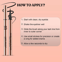Lakyou Beauty Ultra Black Longwear Non-Transfer Liquid Pen Eyeliner | Smudge-Proof | 24-Hour Wear | Intense Black Finish | Pack Of 2