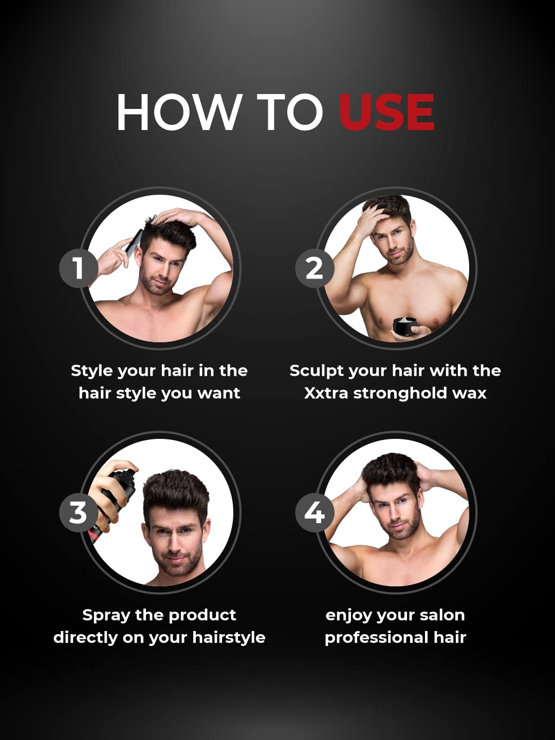 BEARDO Strong Hold Hair Spray, 192 Ml, Hair Spray For Men, Hair Styling, Hair Setting Spray, Hair Fixing Spray, Strong Hold, Natural Shine, Pack of 1