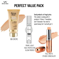 Seven Seas Face Makeup Set For Dark Skin Tone Daily Use Makeup Pack OF 3 (Nude)