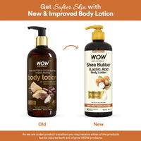 WOW Skin Science Shea Butter With Lactic Acid Body Lotion | Hydrates Very Dry Skin | Long Lasting 48 hrs Moisturization | Smoothens Rough, Flaky Skin | Calms Itchy Skin - 400ml