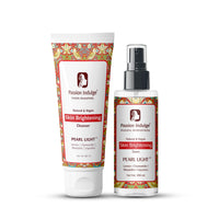 Passion Indulge Natural Pearl Light Cleanser 100ml & Pearl Light Toner 100ml Combo Pack For Clear Complexion, Skin Brightening & Lightening With Lemon Chamomile & Manjistha | All Skin Types | Vegan