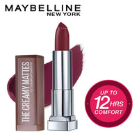 Maybelline New York Color Sensational Creamy Matte Lipstick, 696 Burgundy Blush, 3.9g and Maybelline New York Color Sensational Creamy Matte Lipstick, 680 Mesmerizing Magenta, 3.9g