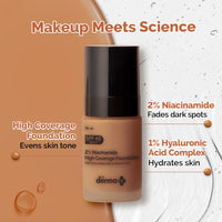 The Derma Co 2% Niacinamide High Coverage Matte Foundation With 1% Hyaluronic Acid & Spf 40 Pa+++ For 12 Hour Long Stay & Oil Control - 06 Beige, All