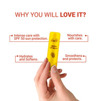 Iba Ubtan Lip Balm SPF 50 for Women | Repairs Damaged Lip | Non-Sticky | Lightweight | Pigmentation & Sun Damage Sun Protector UVA & UVB | 4.5g