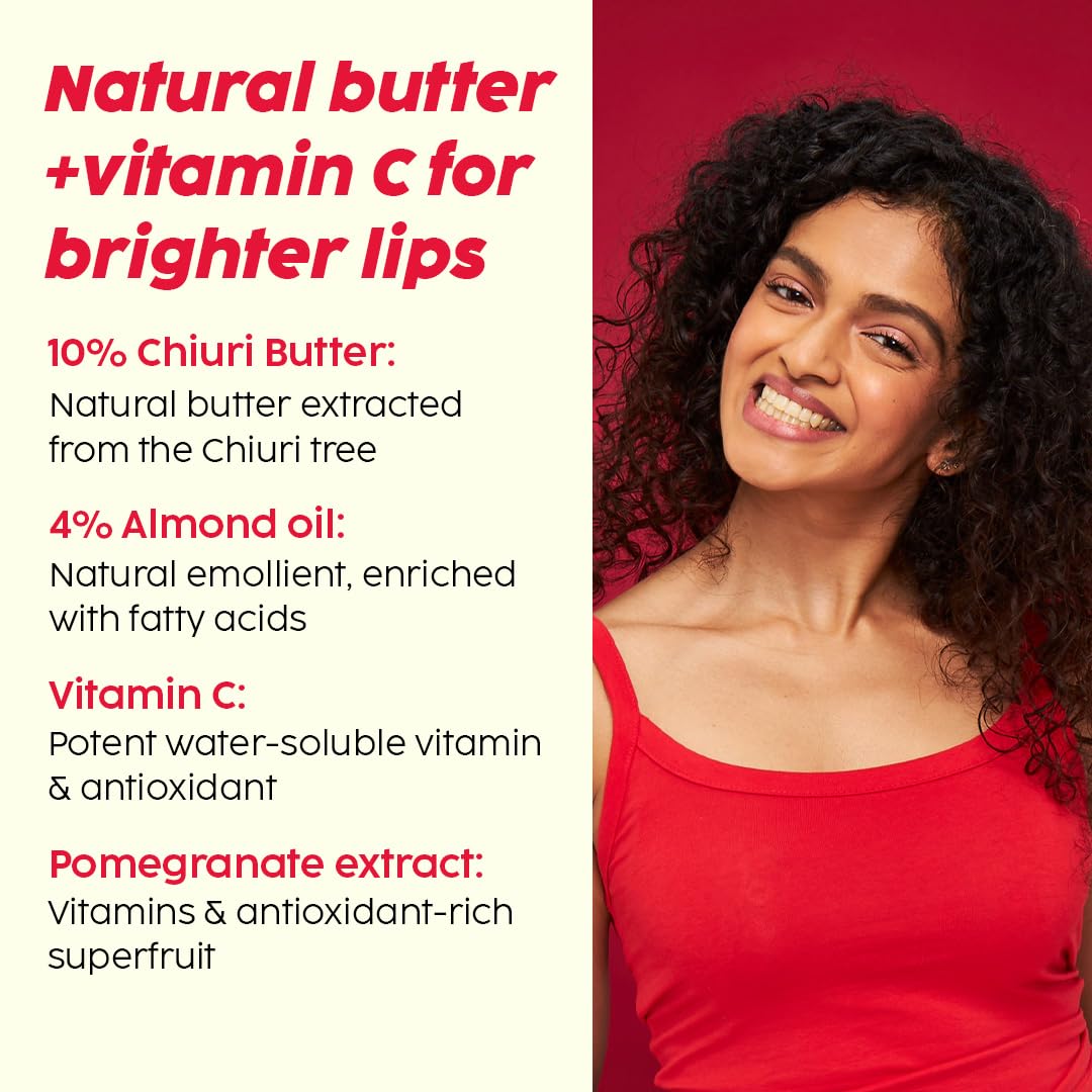 PLIX - THE PLANT FIX Pomegranate Plump Lips Puddin’ Mask for Dry Lips | with Chiuri Butter+ Vitamin C | Lightens Dark Lips| Lip Mask for Soft, Smooth, Plump Lips | 15g