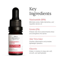 Juicy Chemistry 10% Niacinamide + 2% Ectoin Face Serum, 10 ml | Oil Control, Pore Refining & Skin Barrier Support | Lightweight & Fragrance-Free