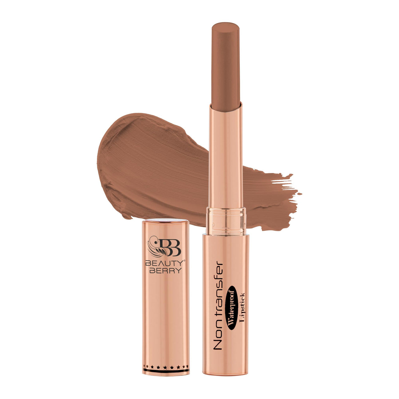 Beauty Berry Non Transfer Waterproof Lipstick, Long Lasting Smudge Proof Highly Pigmented Shades, (NUDE-06, 1)