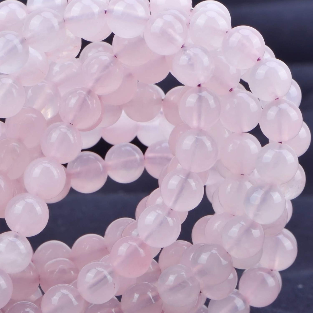 80Pcs Natural Crystal Beads Stone Gemstone Round Loose Energy Healing Beads with Free Crystal Stretch Cord for Jewelry Making (Rose Quartz, 10mm) Rose Quartz