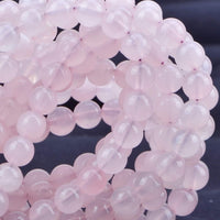 80Pcs Natural Crystal Beads Stone Gemstone Round Loose Energy Healing Beads with Free Crystal Stretch Cord for Jewelry Making (Rose Quartz, 10mm) Rose Quartz