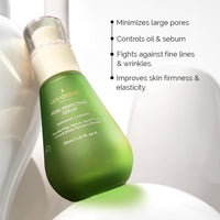 LuxaDerme Pore Perfecting Face Serum - Minimizes Pores, Controls Oil & Sebum, Firms Skin | 96% Natural Ingredients with Lotus water, Alpaflor® Alp-Sebum, Syn®-Coll, Galactomyces | Korean Skincare - 30ml