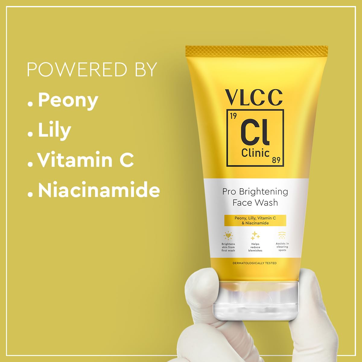 VLCC Clinic Pro Brightening Face Wash - 150ml | Brightens Skin for Luminous glow | Skin Brightening | Clears Spots and Blemishes | Vitamin C, Niacinamide, Peony and Lily Extracts