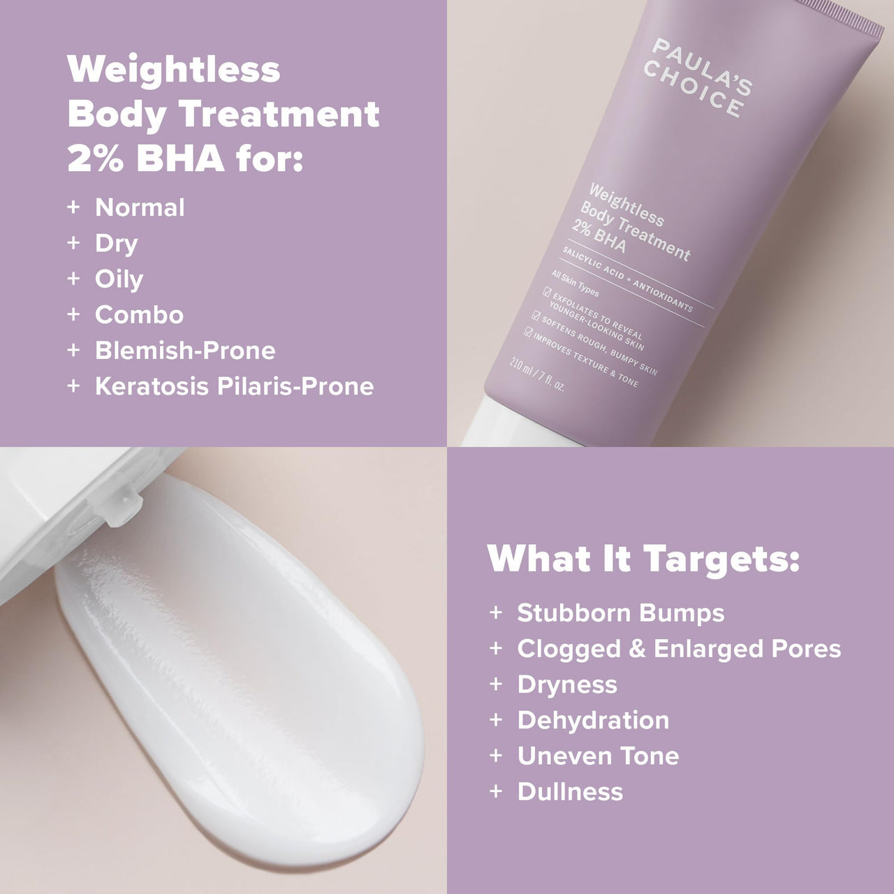 Paula's Choice Weightless Lotion Body Treatment 2% Bha With Salicylic Acid And Antioxidants For All Skin Types - 210 Ml