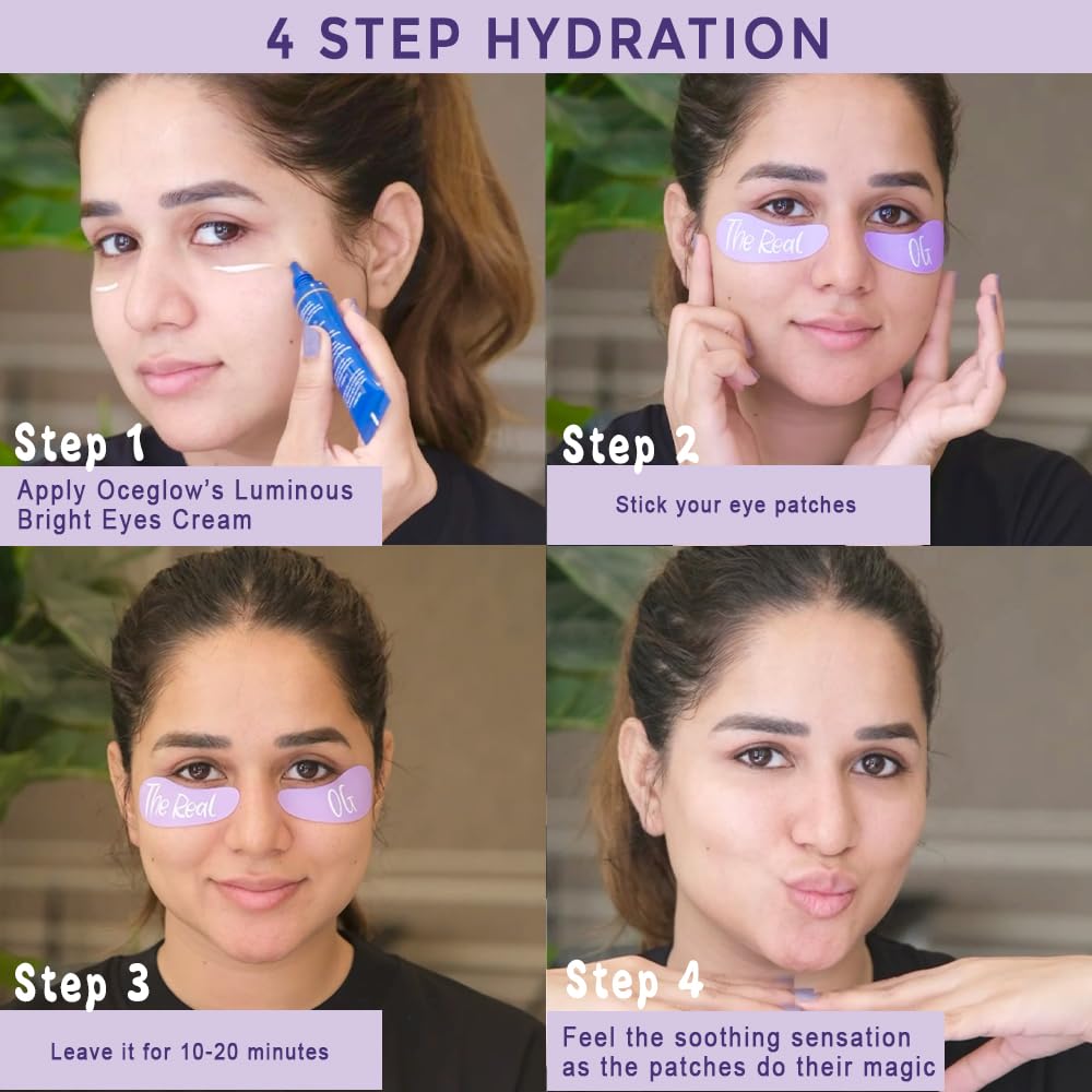 OCEGLOW-Powerful Marine Extracts Youthful Glow Eye Revive Under Eye Patch | Reduces Dark Circles, Puffiness & Fine Lines | Hydrates & Refreshes Under Eye Area | For Radiant & Youthful Eyes, 30 Grams
