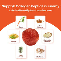 Supply6 Flawless Skin Collagen Gummies for Women and Men - 60 Gummy Pack | Hyaluronic Acid & Vitamin C Collagen Gummies | Skin Hydration, Glowing Skin, Elasticity & Fine Lines
