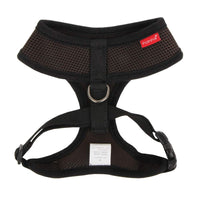 Puppia Soft Dog Harness No Choke Over-The-Head Triple Layered Breathable Mesh Adjustable Chest Belt and Quick-Release Buckle, Brown, Medium